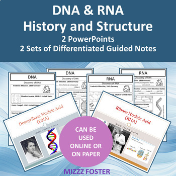 Preview of DNA and RNA Bundle: 2 PowerPoints and 2 Graphic Organizer Foldables for INB