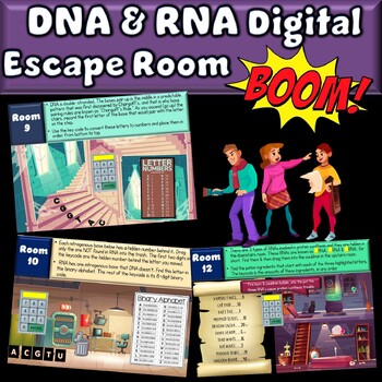 Preview of DNA and RNA Digital Escape Room - Boom Cards