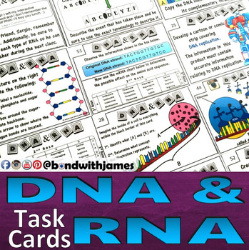Preview of DNA and RNA: Protein Synthesis (Transcription and Translation) Task Cards