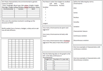 DNA, continuous and discontinuous variation revision mat ...