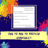 DNA to RNA to Protein Worksheet