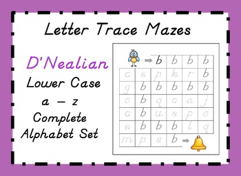 Preview of D'NEALIAN Letter Trace Mazes - Lower Case Alphabet Set a - z