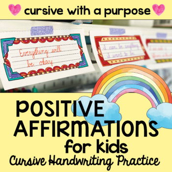 Preview of Cursive Handwriting Practice Growth Mindset Activities world kindness day