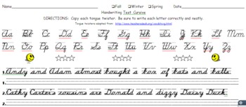 Preview of D'Nealian Cursive Handwriting Test