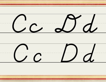D'Nealian Cursive and Manuscript Combined Alphabet Line + bonus Nameplates