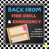 DO NOW Back From Fire Drill & Emergency | Classroom Manage