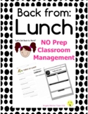 DO NOW Back From Lunch | Classroom Management Tool | Think Sheet