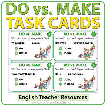 Preview of DO vs. MAKE - English Task Cards