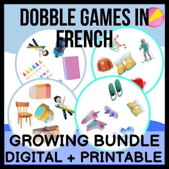 Preview of DOBBLE FRENCH VOCABULARY GAMES | GROWING BUNDLE