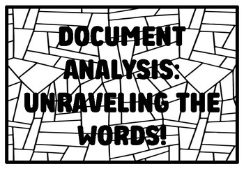 Preview of DOCUMENT ANALYSIS: UNRAVELING THE WORDS! High School Forensic Science Colorin