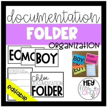 Preview of DOCUMENTATION FOLDERS | RTI, SST, DATA TRACKING