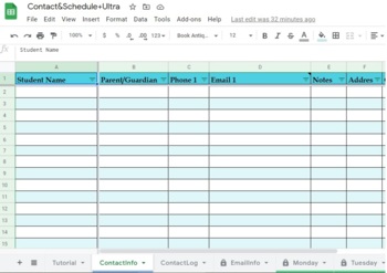 Preview of DOCUMENTING CONTACTS, SCHEDULE THERAPY, AND EMAIL REMINDERS FROM GOOGLE SHEETS