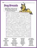 DOG BREEDS Word Search Puzzle Worksheet Activity