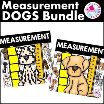Preview of NonStandard & Standard Measurement Measuring Length Dogs Bundle