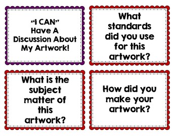 Preview of DOK Elementary Art Critique Cards and Responses