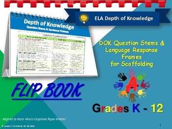 Preview of DOK Flip Book and Response Frames