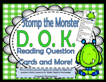 Preview of DOK Reading Question Cards and More!