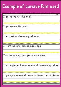 SIGHT WORD practice cursive writing practice 4th Grade sight words
