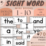 DOLCH Pre-K Sight Word Mini Flip Books 1 through 10 | Trac