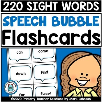 Preview of DOLCH SIGHT WORDS: 220 SPEECH BUBBLE FLASHCARDS