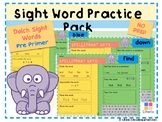 DOLCH Sight Word Printable Worksheets Pack - PRE PRIMER