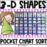 DOLLAR DEAL | 3-D Shapes Pocket Chart Sort | Environmental Shapes | Math Center