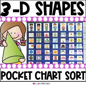 Preview of DOLLAR DEAL | Shapes Pocket Chart Center | 3d Shapes | Shape Sort Kindergarten