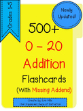 DOLLAR DEAL: 500 Flashcards! Addition w/ Missing Addends!