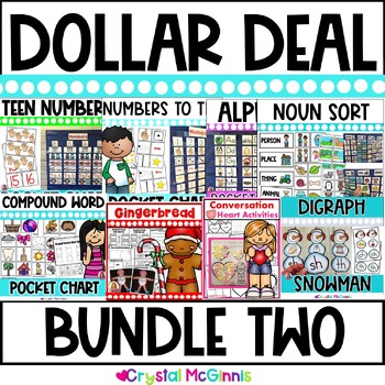 Preview of DOLLAR DEAL BUNDLE 2 | 13 Dollar Deals | Math , Reading , Pocket Chart Centers