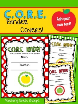 Preview of {DOLLAR DEAL}  C.O.R.E. Binder Covers