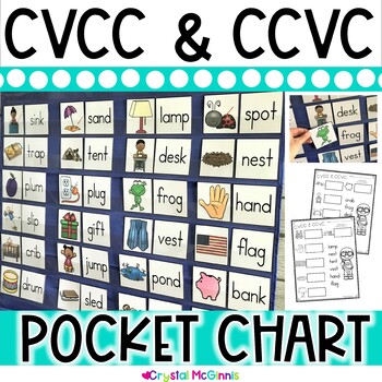Preview of DOLLAR DEAL | CVCC and CCVC Words Pocket Chart Sorting Center | Reading