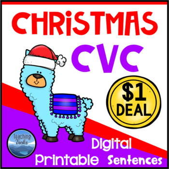 Preview of DOLLAR DEAL: Christmas CVC Words Decodable Sentence Match Worksheets