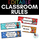 Classroom Rules in Bold Dots EDITABLE