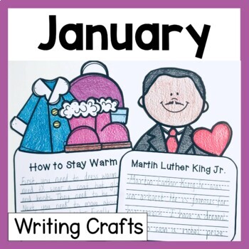 Preview of January Writing Crafts | January Writing Prompts For MLK Winter and New Years