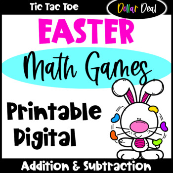Preview of DOLLAR DEAL: Fun Easter Math Games Addition & Subtraction Facts: Print & Digital
