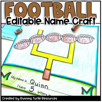 Preview of Football Name Craft, Sports Craft, Fall Name Craft, September Bulletin Board