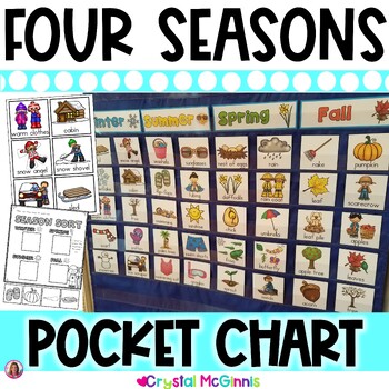 Preview of DOLLAR DEAL | Four Seasons Pocket Chart Sort for Winter, Spring, Summer & Fall