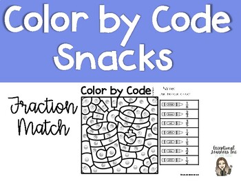 Preview of DOLLAR DEAL Fraction ID Color by Code (Snacks)