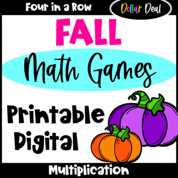 Preview of DOLLAR DEAL: Fun Fall Math Games Multiplication Facts: Printable & Digital