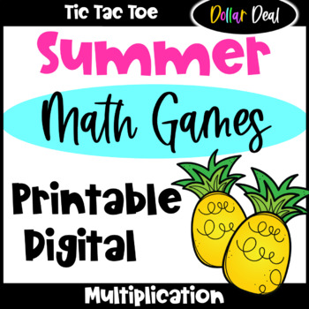 Preview of DOLLAR DEAL: Fun Summer Multiplication Games: End of Year Math: Print & Digital