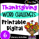 DOLLAR DEAL: Thanksgiving Word Challenges Activities w/ Th