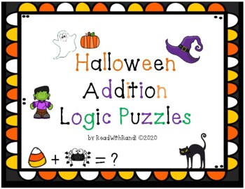Preview of Halloween Freebie - Halloween Math Addition Logic Puzzles - no prep
