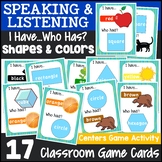 I Have, Who Has Shapes and Colors Game {Kindergarten Games}