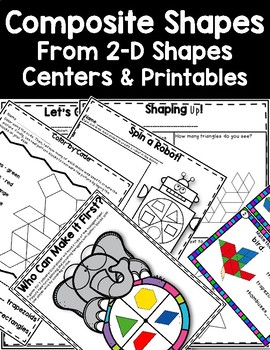 Preview of DOLLAR DEAL! Making Composite Shapes Using 2-D Shapes Centers Printables