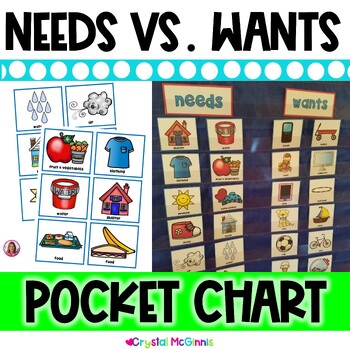 Preview of DOLLAR DEAL | Needs vs. Wants Pocket Chart Sort | Pocket Chart Center