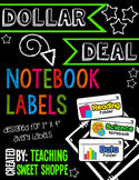{DOLLAR DEAL}  Notebook & Folder Labels