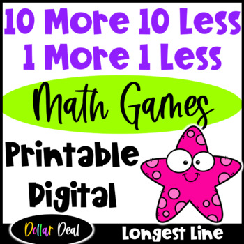Preview of DOLLAR DEAL: Place Value 10 More 10 Less 1 More 1 Less Games: Print & Digital