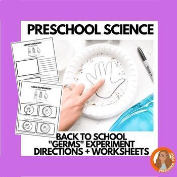 Preview of Preschool Science: Back to School "Germs" Pepper + Soap Experiment & Worksheet