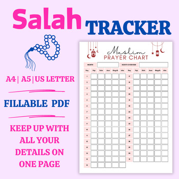 Preview of DOLLAR DEAL - Salah Tracker - Monthly Muslim Prayer Chart - Ramadan Planner
