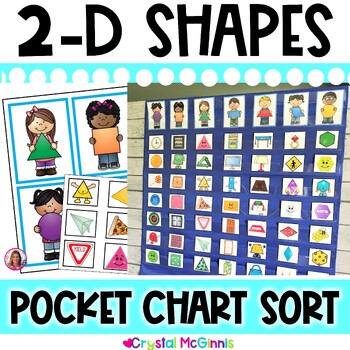 Preview of DOLLAR DEAL | Shapes Pocket Chart Center | 2d Shapes | Shape Sort Kindergarten